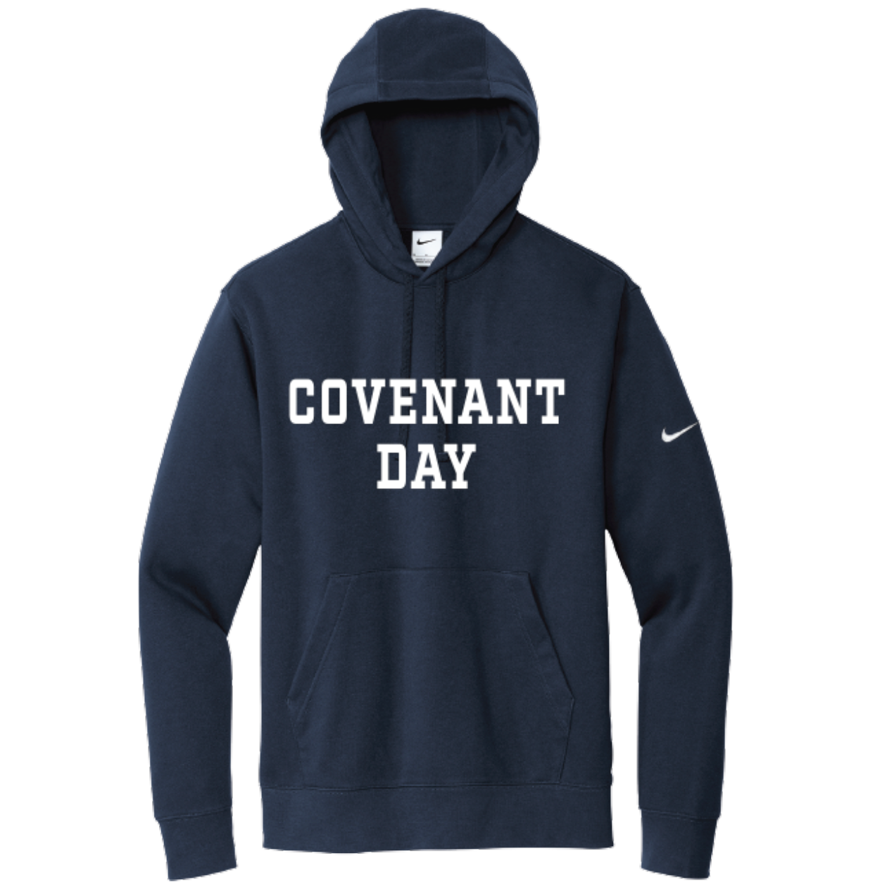 Nike® Club Fleece Sleeve Swoosh Pullover Hoodie NAVY
