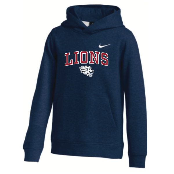 Nike® Club Fleece Sleeve Swoosh Pullover Hoodie LIONS NAVY