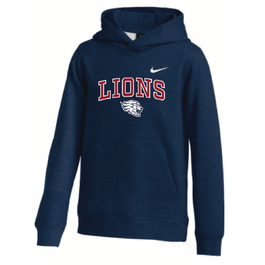 Nike® Club Fleece Sleeve Swoosh Pullover Hoodie LIONS NAVY (Y)